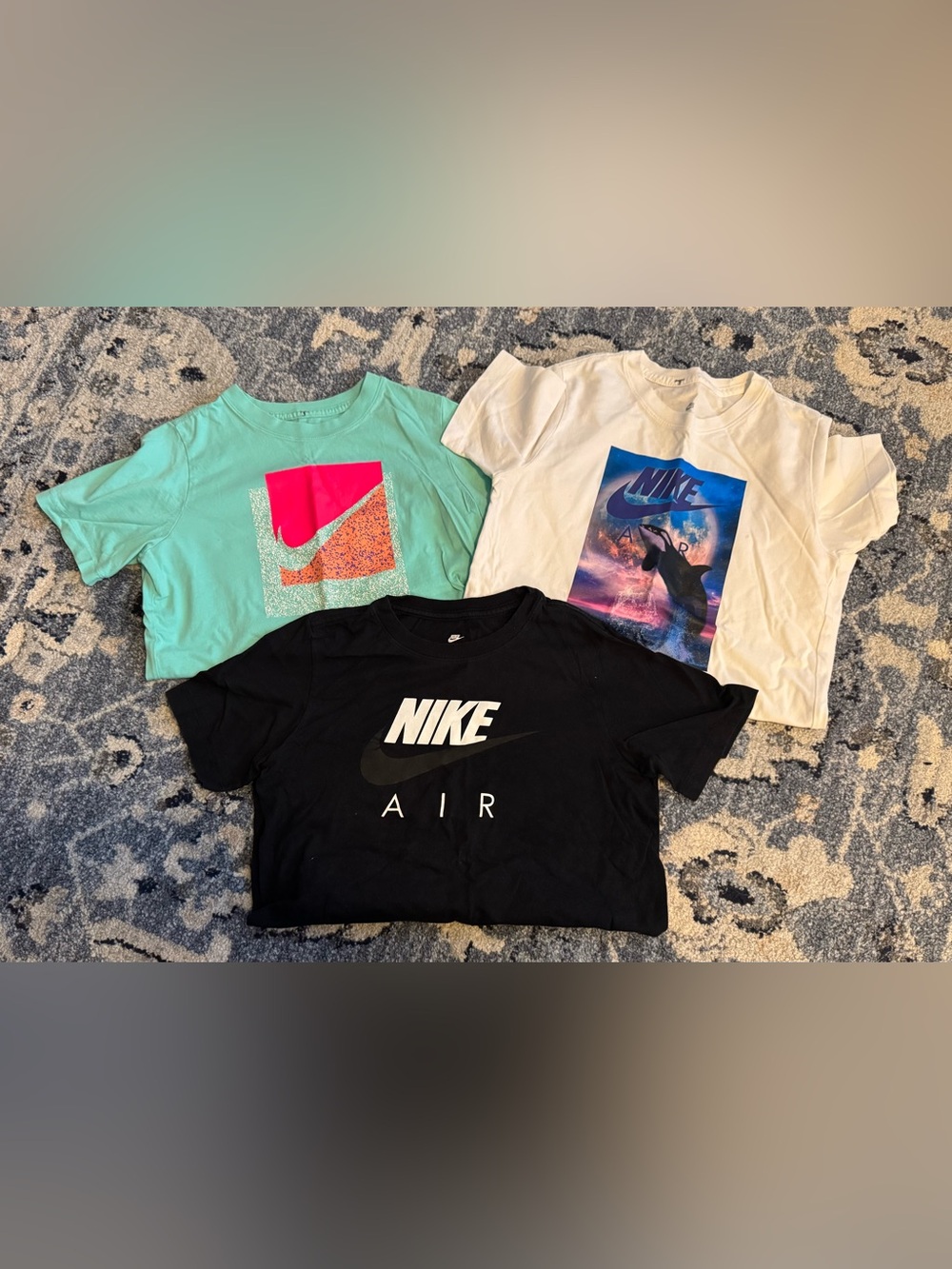 Nike Kids Graphic Tee Bundle - Black, Mint & White